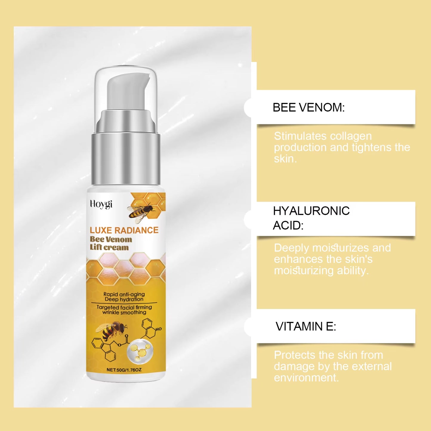 Bee Venom Cream for Face Remove Wrinkles Lifting Firming Improve Skin Sagging Tightening Nourishing Repair Facial Skin Care 50G