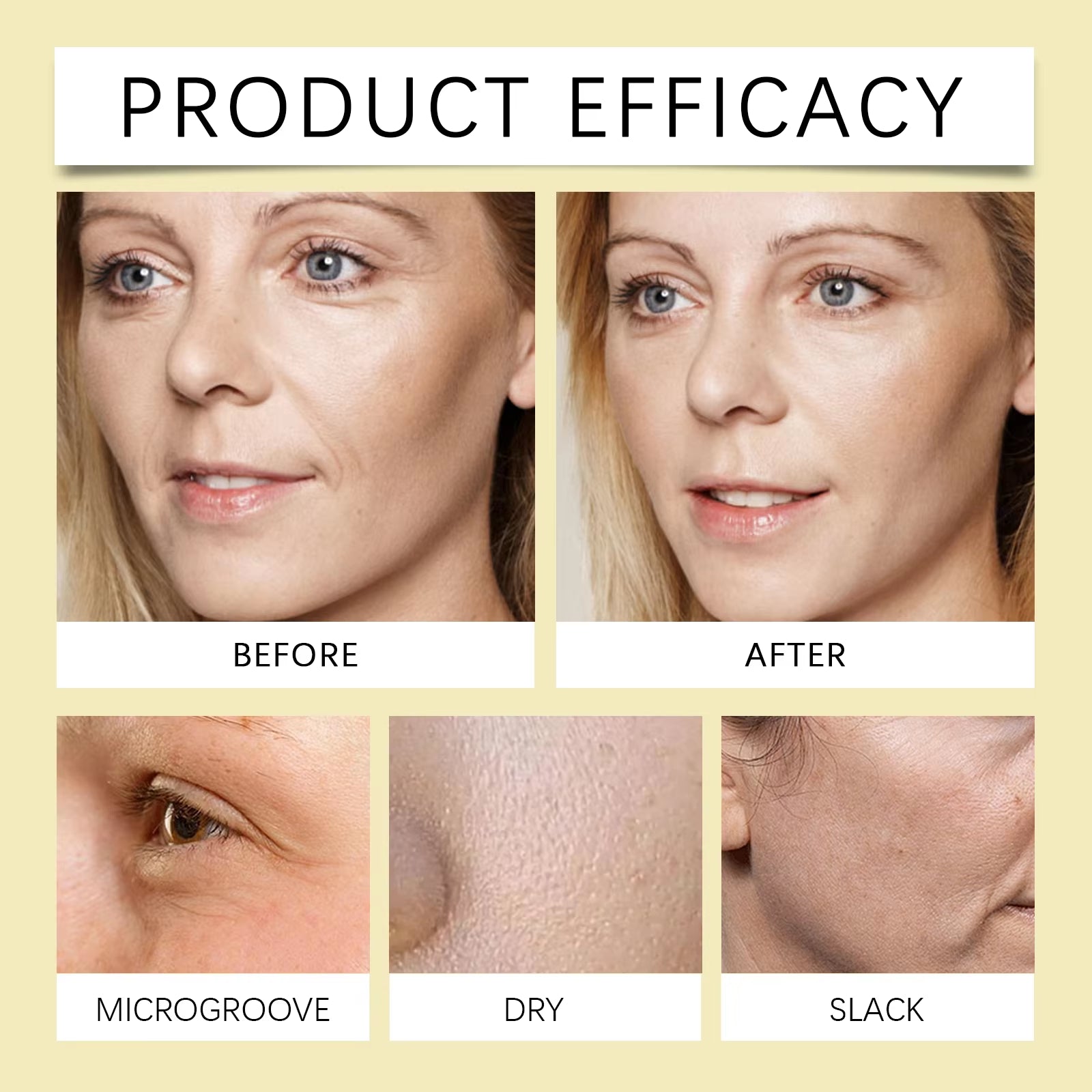 Anti-Wrinkle Firming Serum Skin Tightening Elasticity Boost Fine Lines Reduction Fast Absorbing Non-Greasy All Skin Types