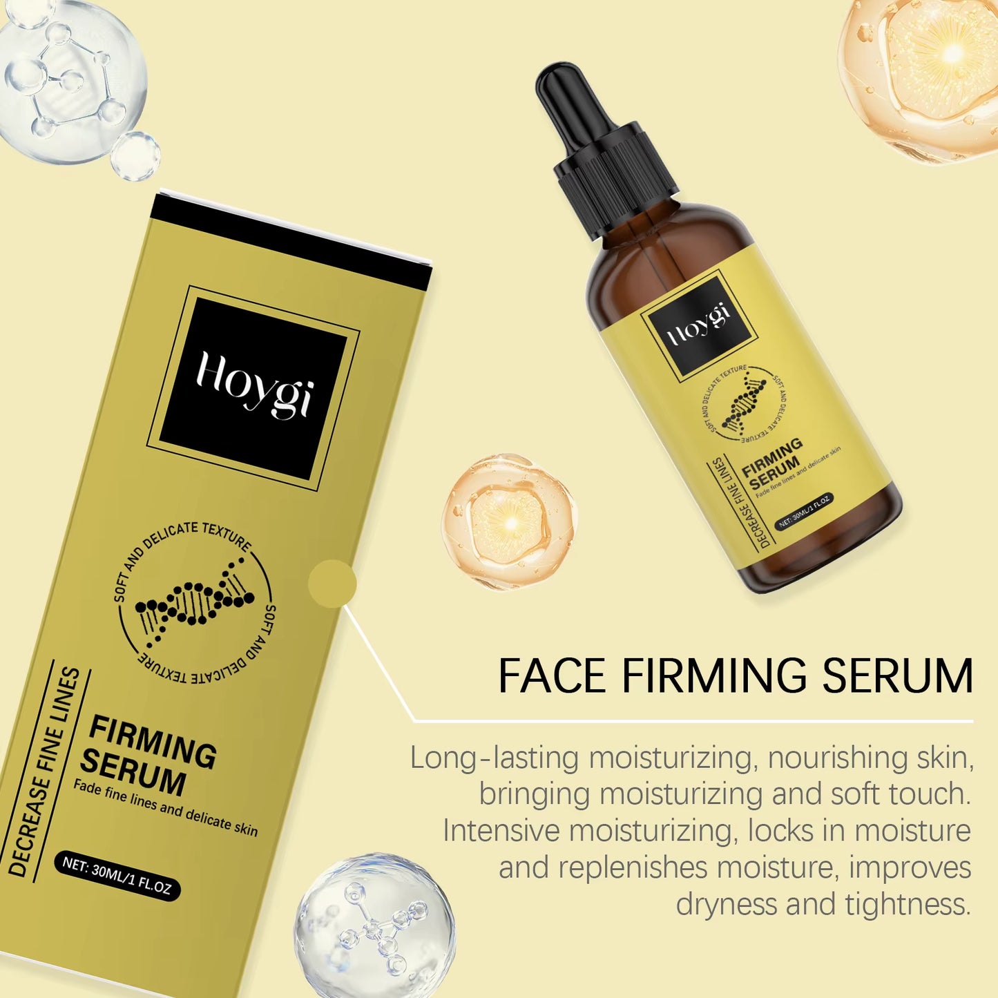 Anti-Wrinkle Firming Serum Skin Tightening Elasticity Boost Fine Lines Reduction Fast Absorbing Non-Greasy All Skin Types